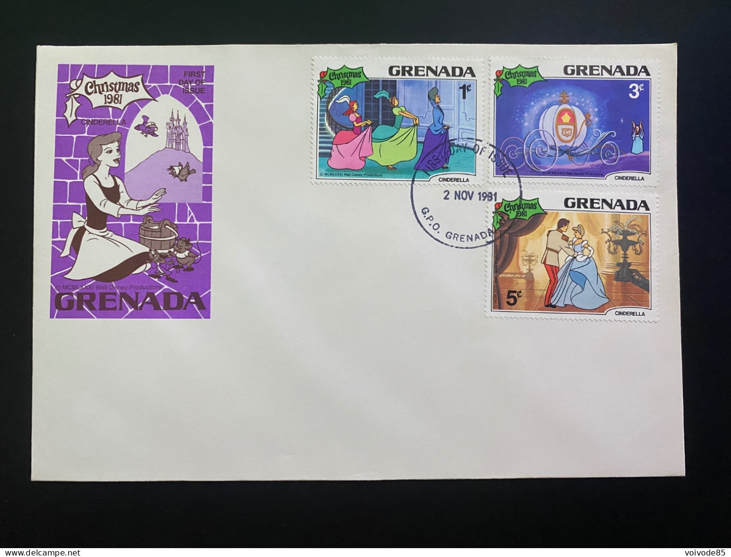 FDC Grenada - 02/11/1981 - Walt Disney - Cinderella - Cendrillon - Disney