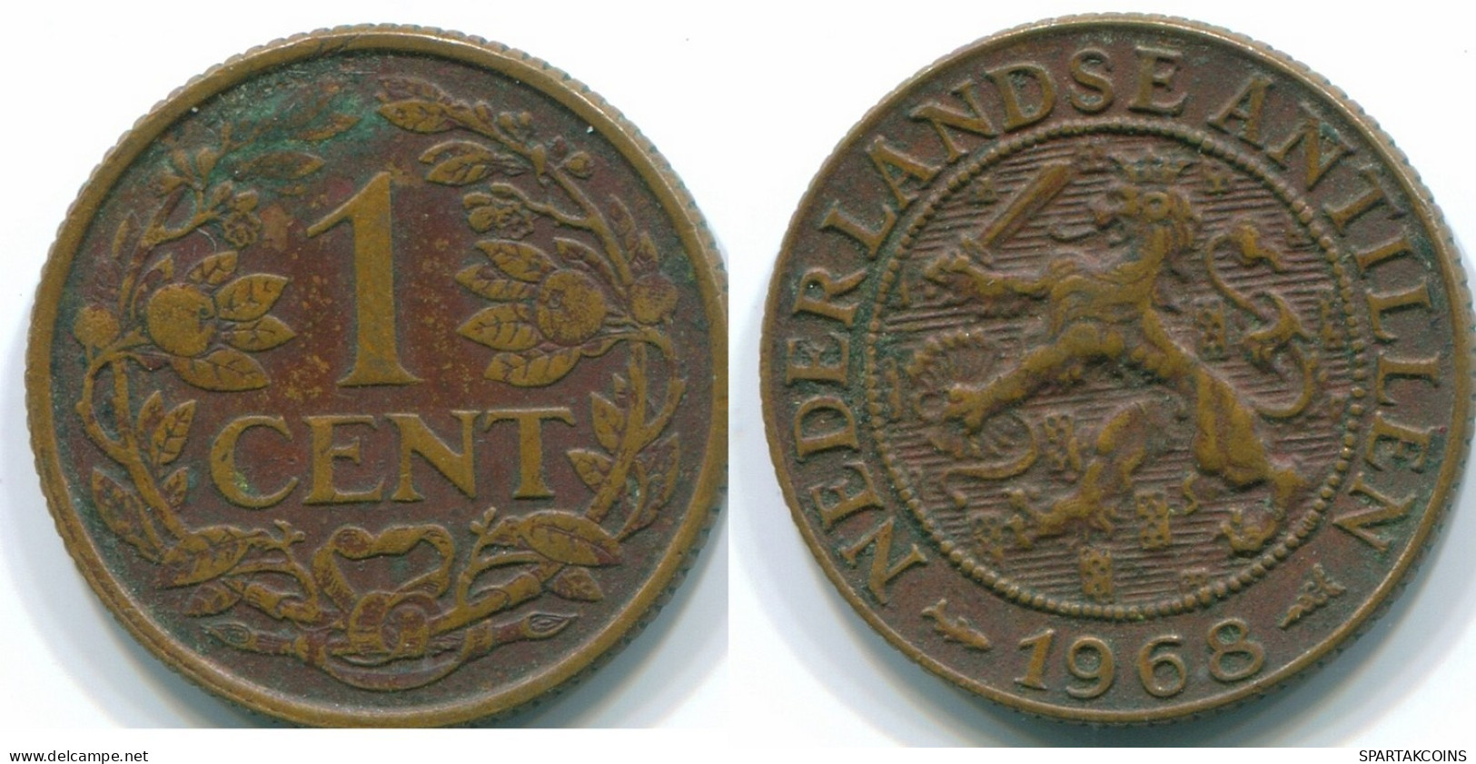 1 CENT 1968 NIEDERLÄNDISCHE ANTILLEN Bronze Fish Koloniale Münze #S10772.D.A - Niederländische Antillen