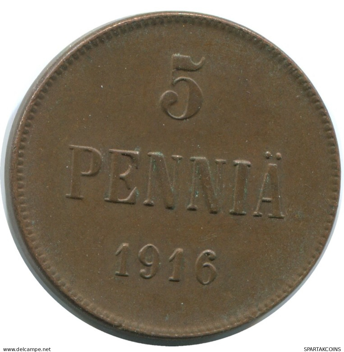 5 PENNIA 1916 FINLANDE FINLAND Pièce RUSSIE RUSSIA EMPIRE #AB202.5.F.A - Finland