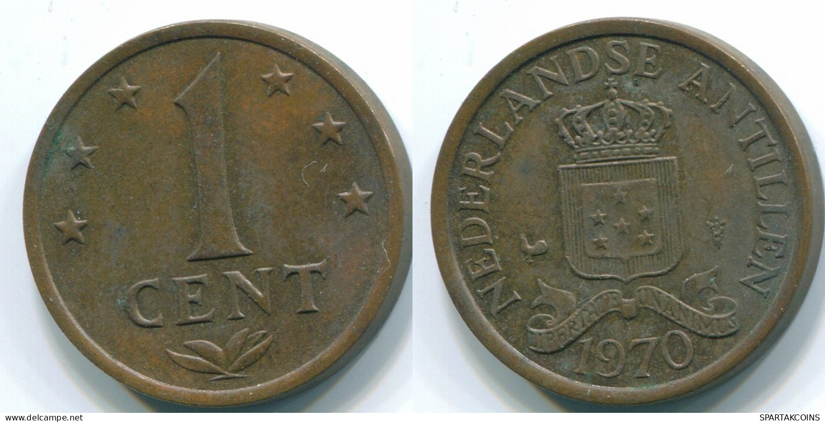 1 CENT 1970 NETHERLANDS ANTILLES Bronze Colonial Coin #S10603.U.A - Netherlands Antilles