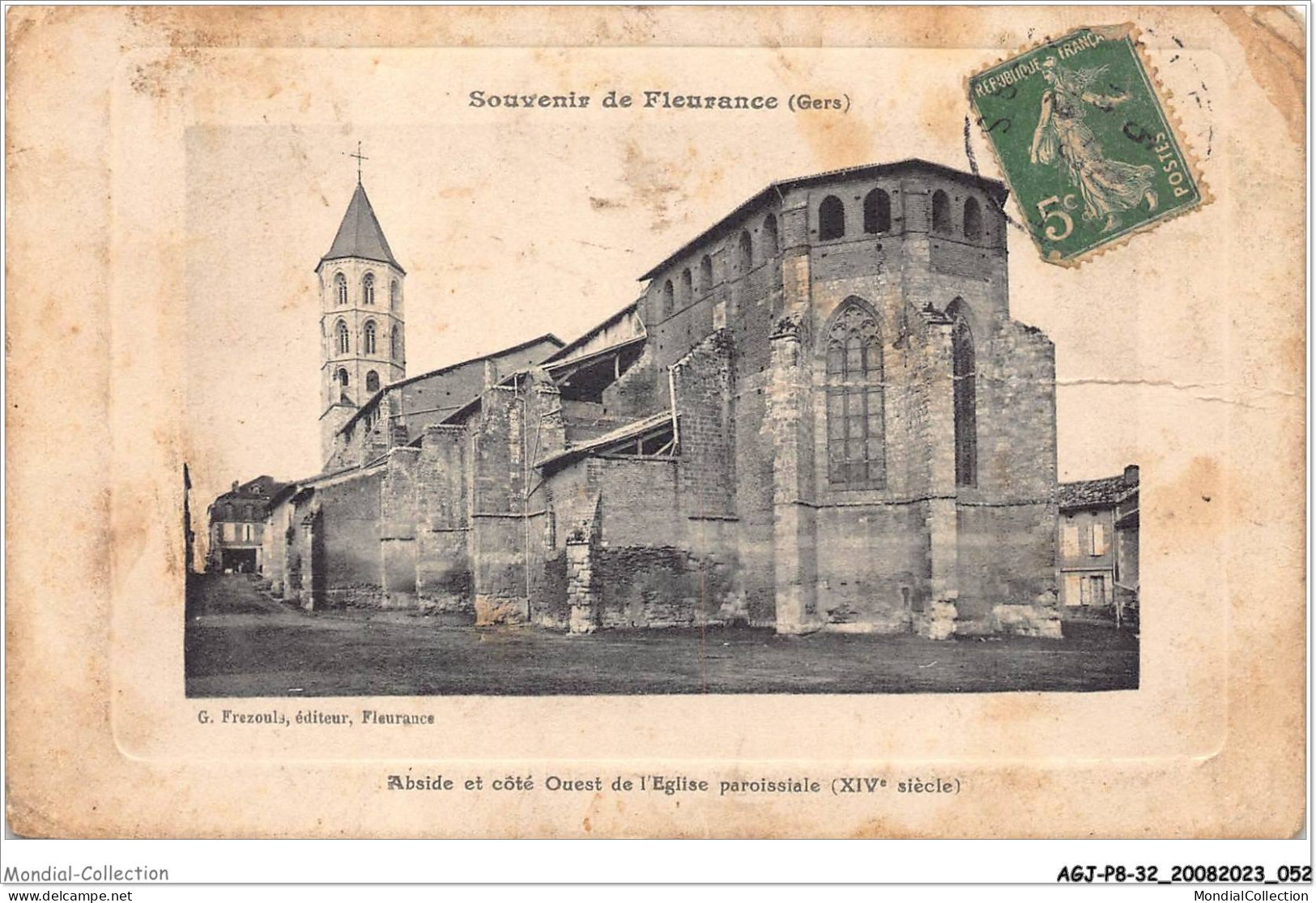 AGJP8-0678-32 - Souvenir De  FLEURANCE - Gers - Abside Et Coté Ouest De L'église Paroissiale - XIVe Siècle   - Fleurance