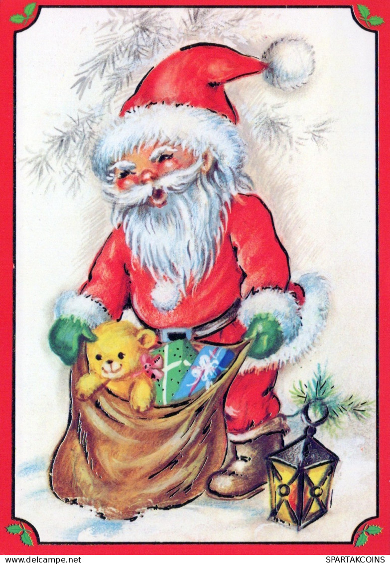 PAPÁ NOEL NAVIDAD Fiesta Vintage Tarjeta Postal CPSM #PAJ620.A - Santa Claus