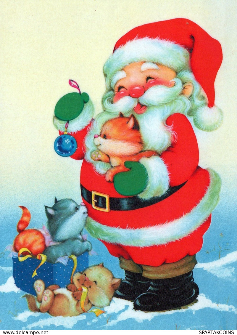 PAPÁ NOEL NAVIDAD Fiesta Vintage Tarjeta Postal CPSM #PAJ558.A - Santa Claus
