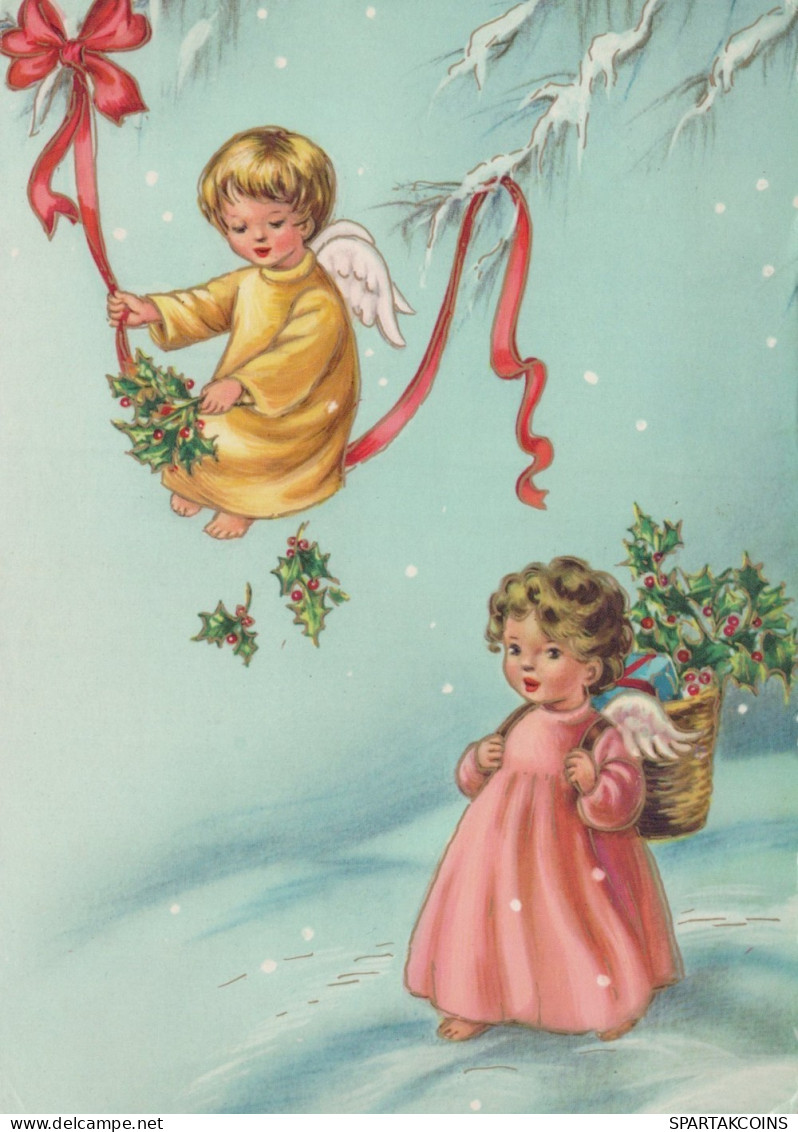 ENGEL WEIHNACHTSFERIEN Feiern & Feste Vintage Ansichtskarte Postkarte CPSM #PAH907.A - Angels