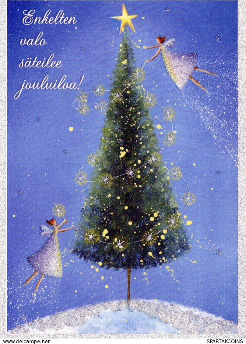 ENGEL WEIHNACHTSFERIEN Feiern & Feste Vintage Ansichtskarte Postkarte CPSM #PAH862.A - Angels