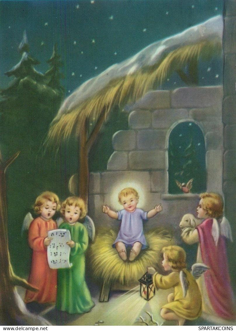 ANGEL CHRISTMAS Holidays Vintage Postcard CPSM #PAH593.A - Angels