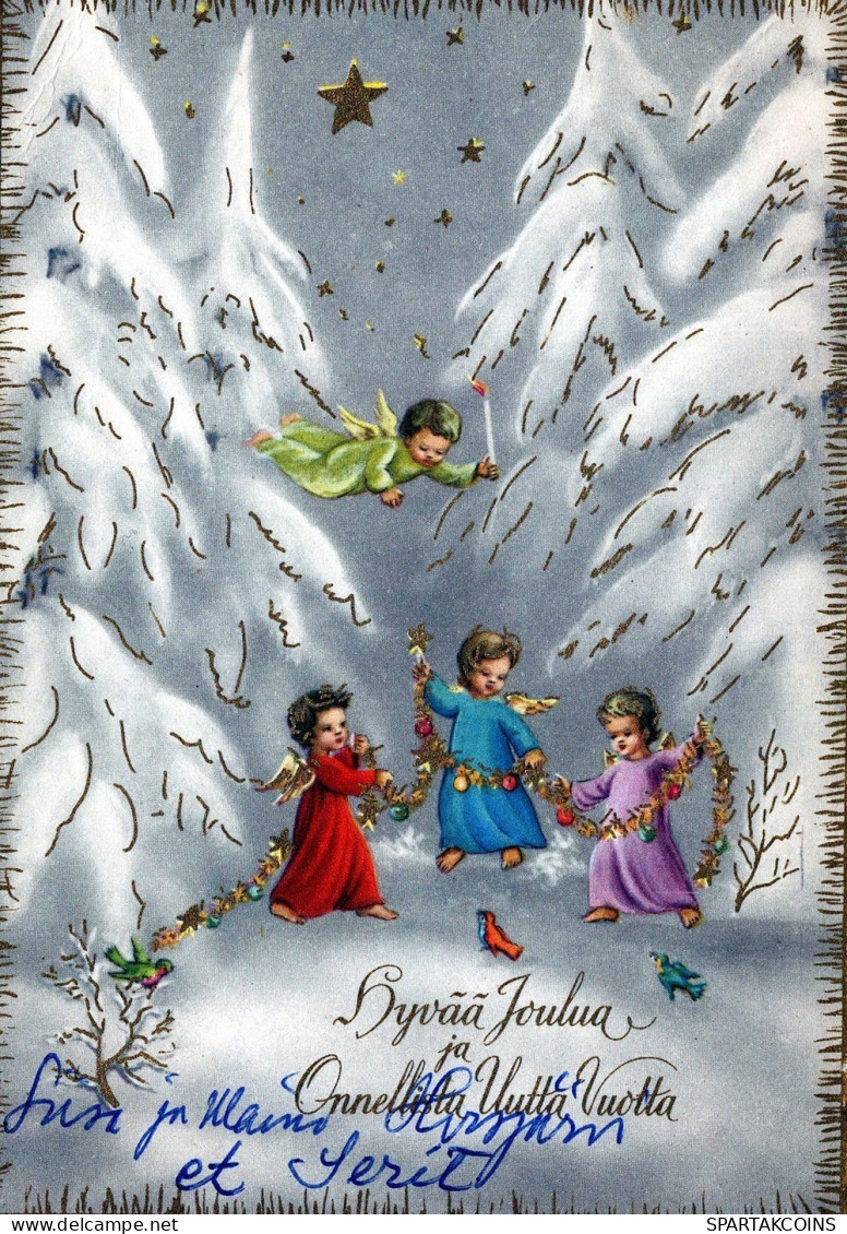 ANGEL CHRISTMAS Holidays Vintage Postcard CPSM #PAH359.A - Angels