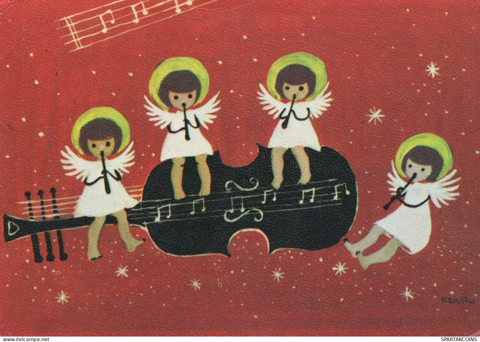 ENGEL WEIHNACHTSFERIEN Feiern & Feste Vintage Ansichtskarte Postkarte CPSM #PAH224.A - Angels