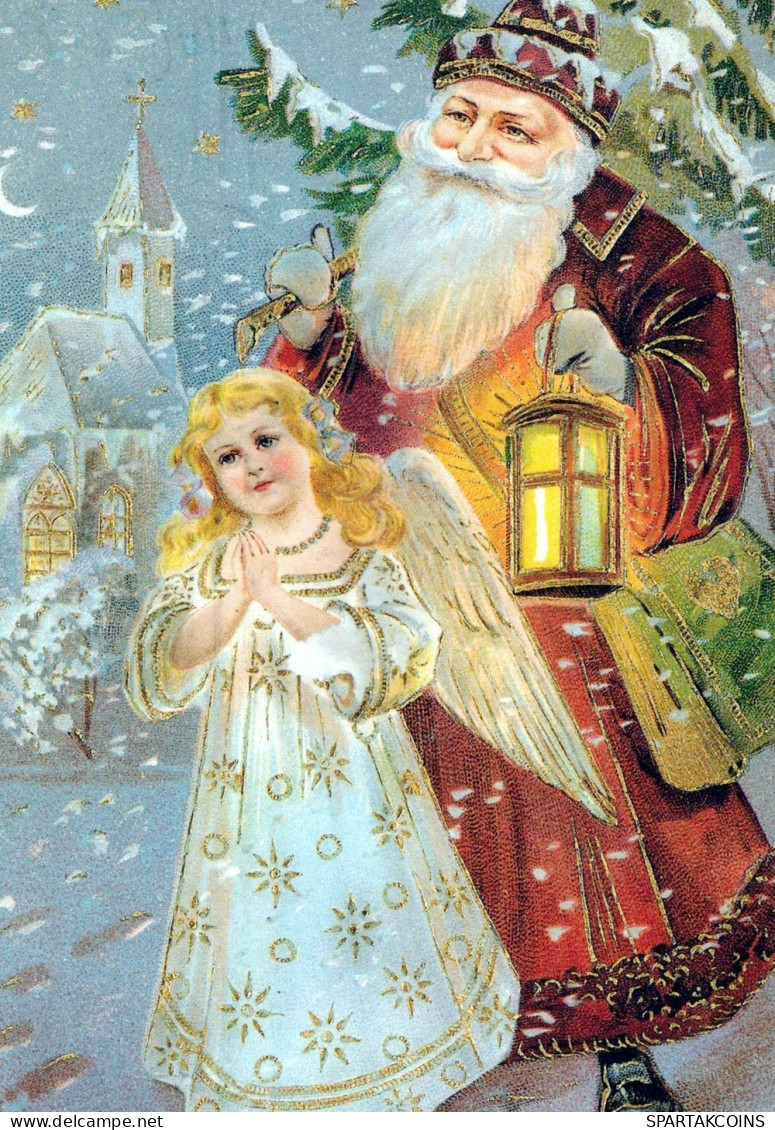 ENGEL WEIHNACHTSFERIEN Feiern & Feste Vintage Ansichtskarte Postkarte CPSM #PAH234.A - Angels