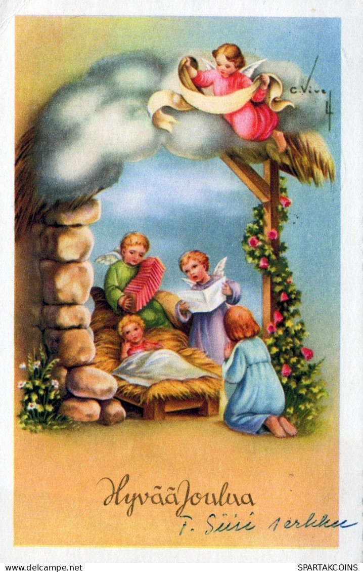 ANGEL CHRISTMAS Holidays Vintage Postcard CPSMPF #PAG821.A - Engel