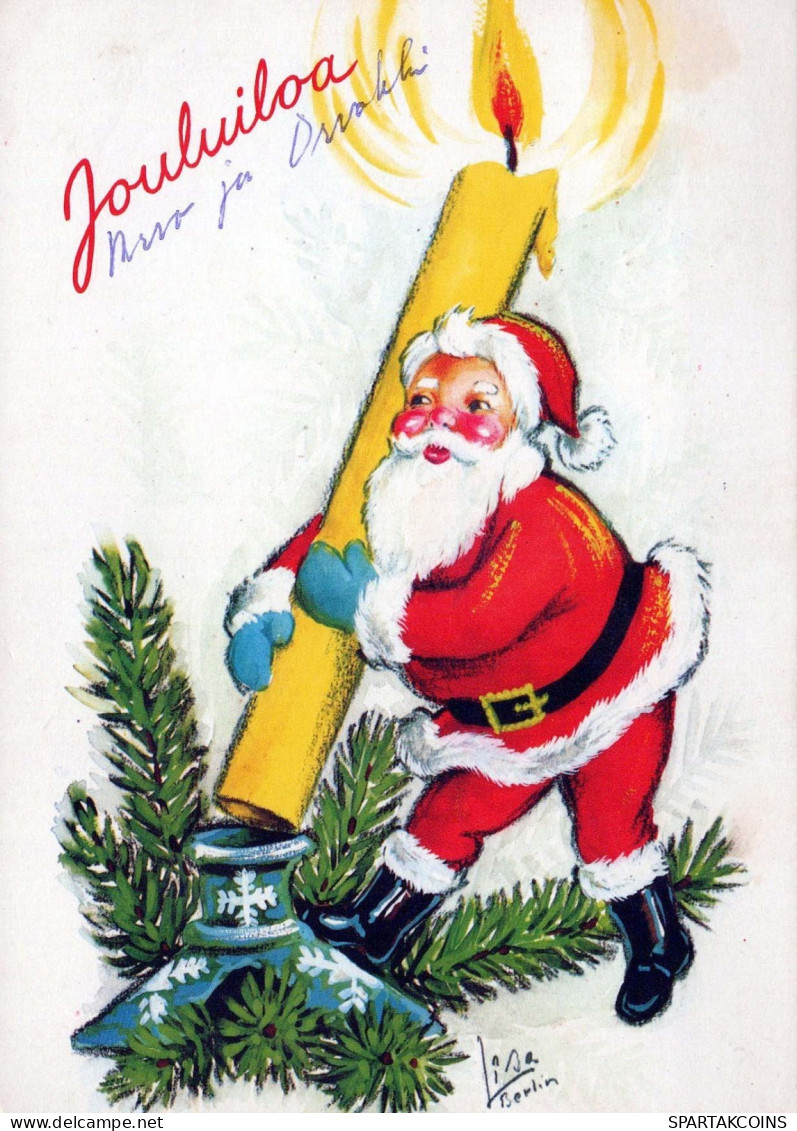 PÈRE NOËL Bonne Année Noël Vintage Carte Postale CPSM #PAU509.A - Santa Claus