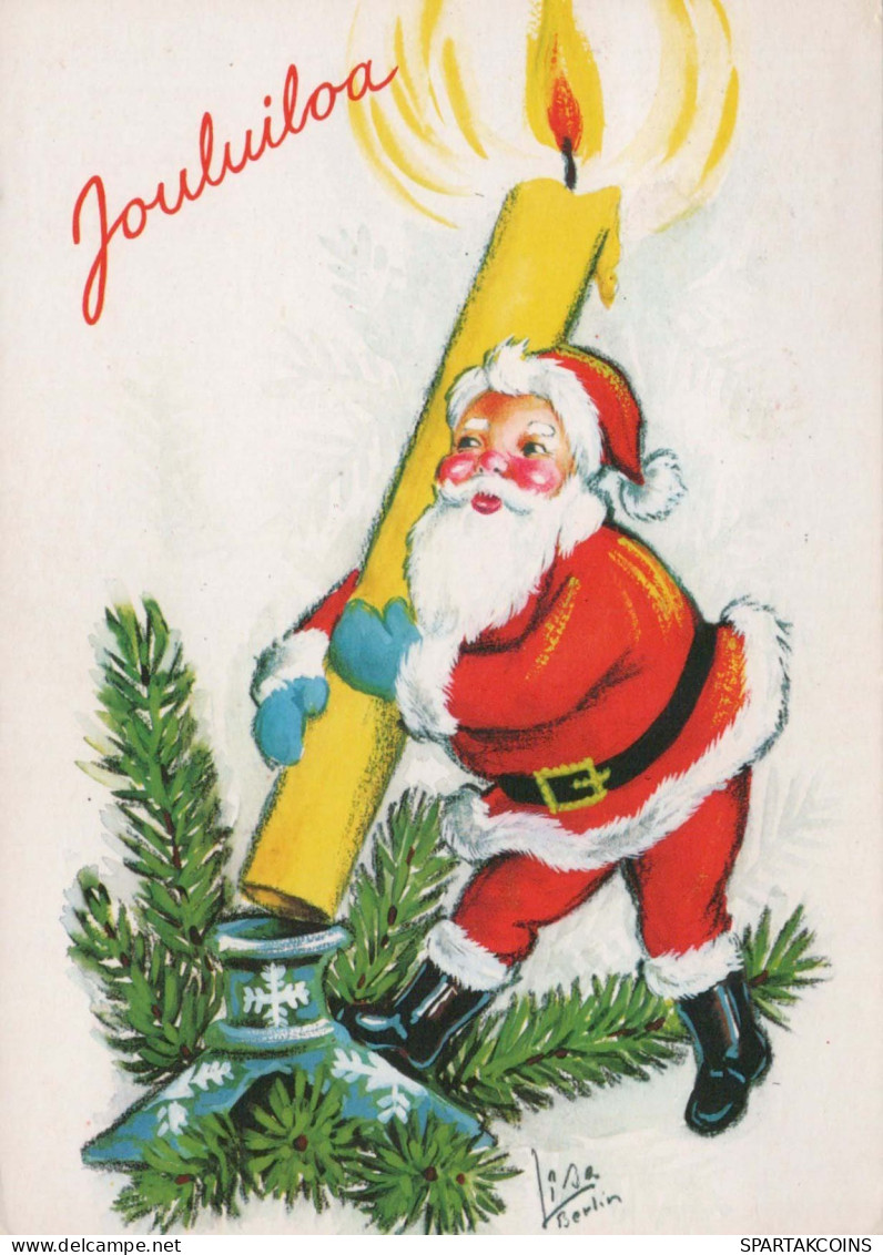 BABBO NATALE Buon Anno Natale Vintage Cartolina CPSM #PAU508.A - Santa Claus