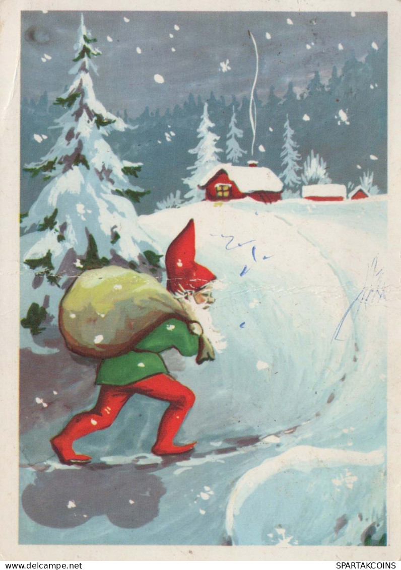 SANTA CLAUS Happy New Year Christmas Vintage Postcard CPSM #PAU576.A - Santa Claus