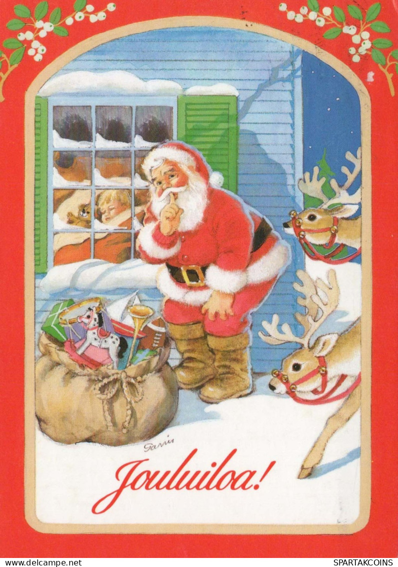 BABBO NATALE Buon Anno Natale Vintage Cartolina CPSM #PAU363.A - Santa Claus