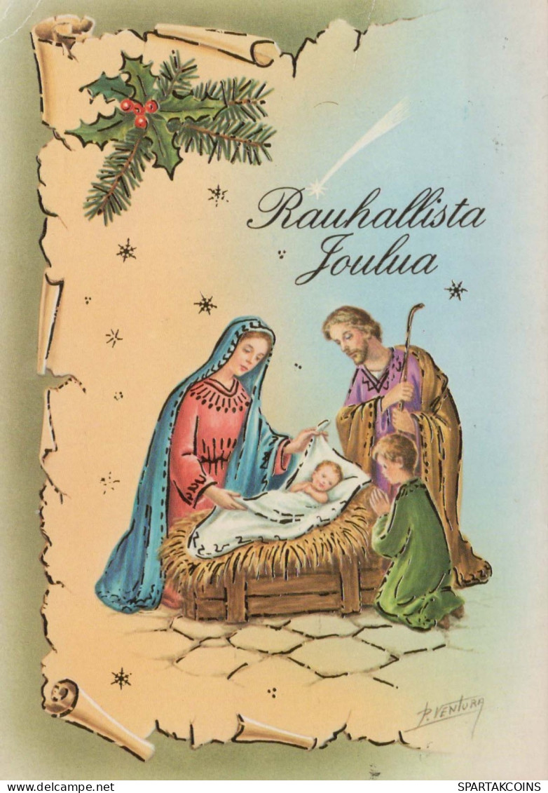 Vierge Marie Madone Bébé JÉSUS Noël Religion Vintage Carte Postale CPSM #PBB870.A - Jungfräuliche Marie Und Madona