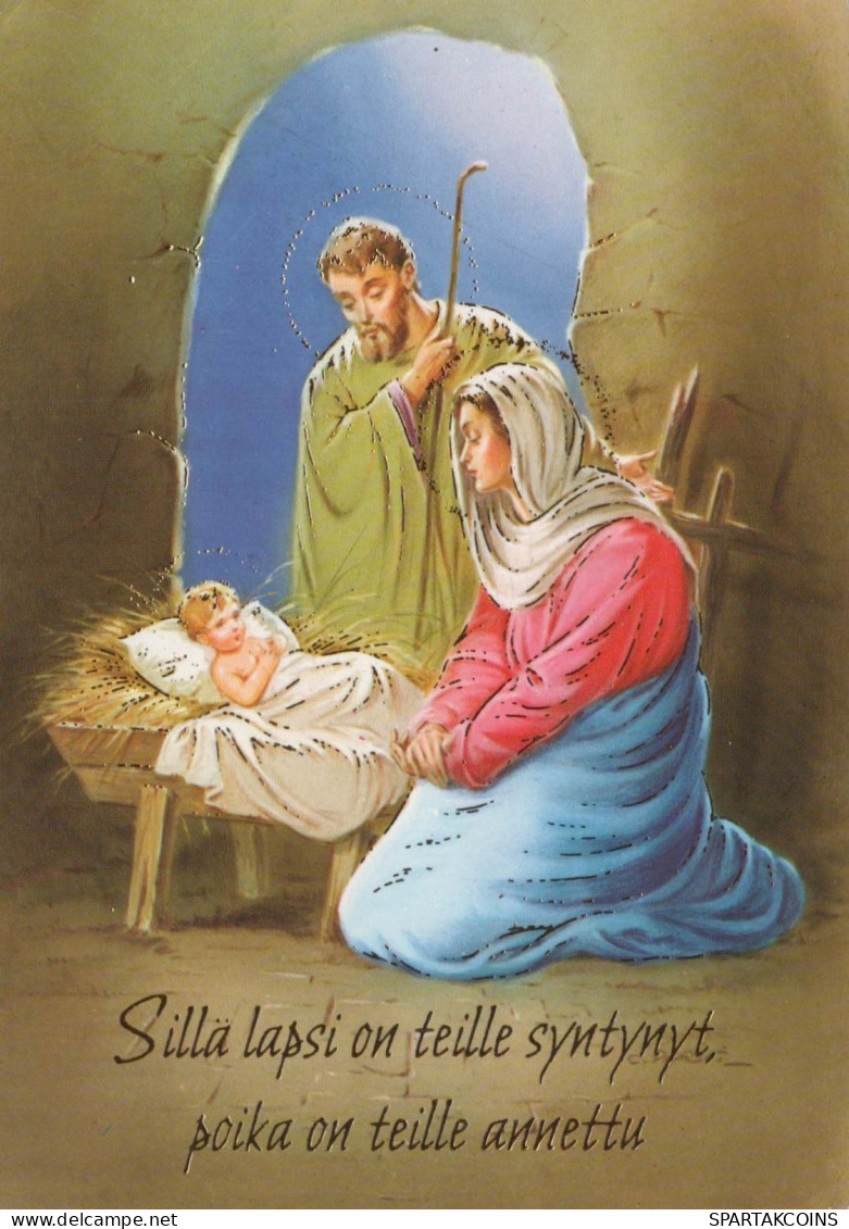 Vergine Maria Madonna Gesù Bambino Natale Religione Vintage Cartolina CPSM #PBB754.A - Vergine Maria E Madonne