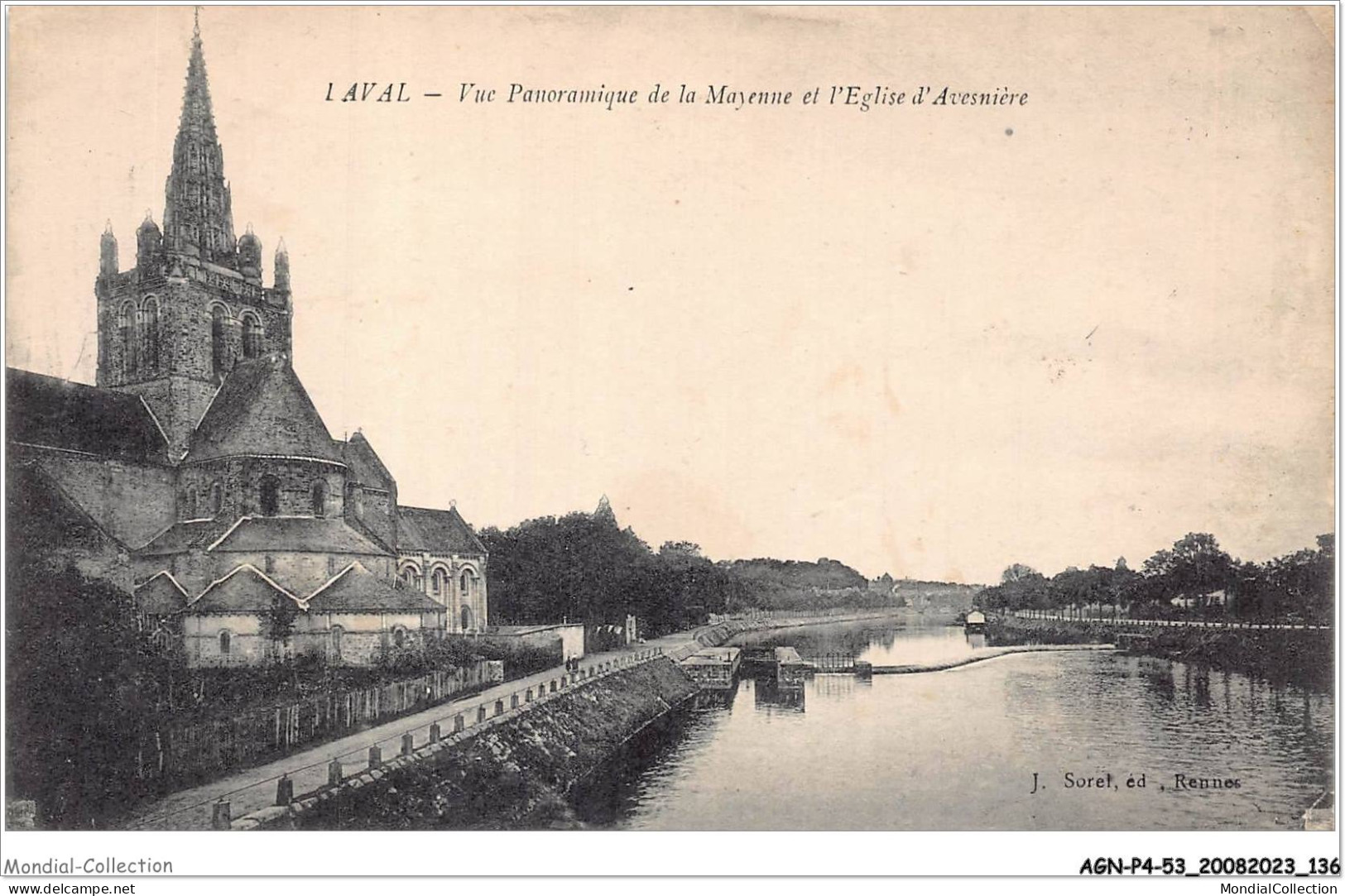 AGNP4-0327-53 - LAVAL - Vue Panoramique De La Mayenne Et L'église D'avesnières - Laval