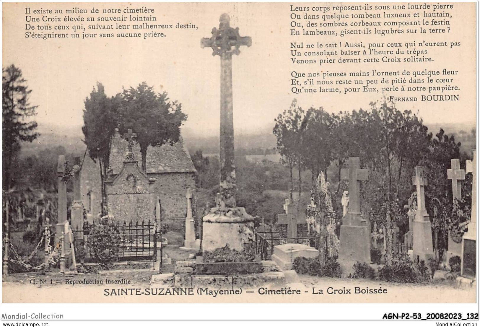 AGNP2-0140-53 - SAINTE-SUZANNE - Cimetière - La Croix Boissée - Sainte Suzanne