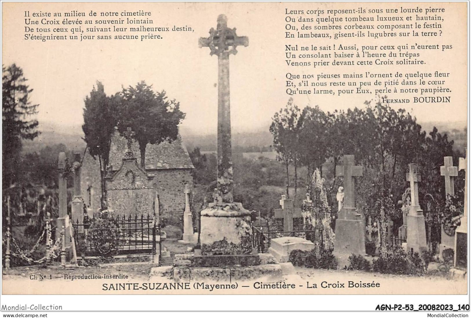 AGNP2-0144-53 - SAINTE-SUZANNE - Cimetière - La Croix Boissée - Sainte Suzanne