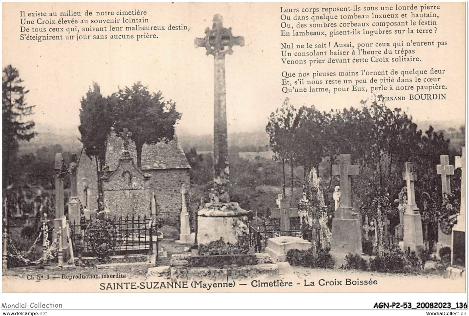 AGNP2-0142-53 - SAINTE-SUZANNE - Cimetière - La Croix Boissée - Sainte Suzanne