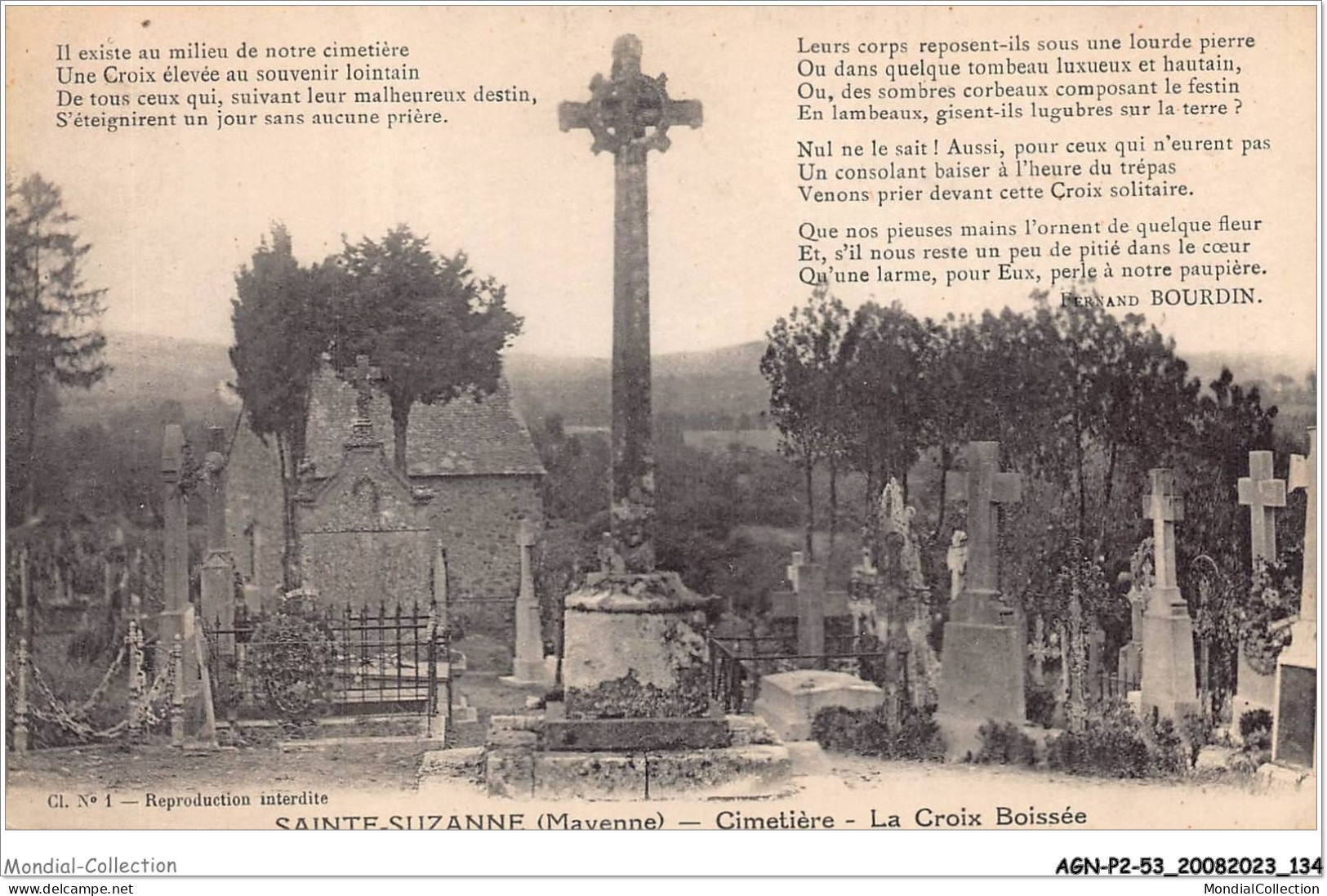 AGNP2-0141-53 - SAINTE-SUZANNE - Cimetière - La Croix Boissée - Sainte Suzanne