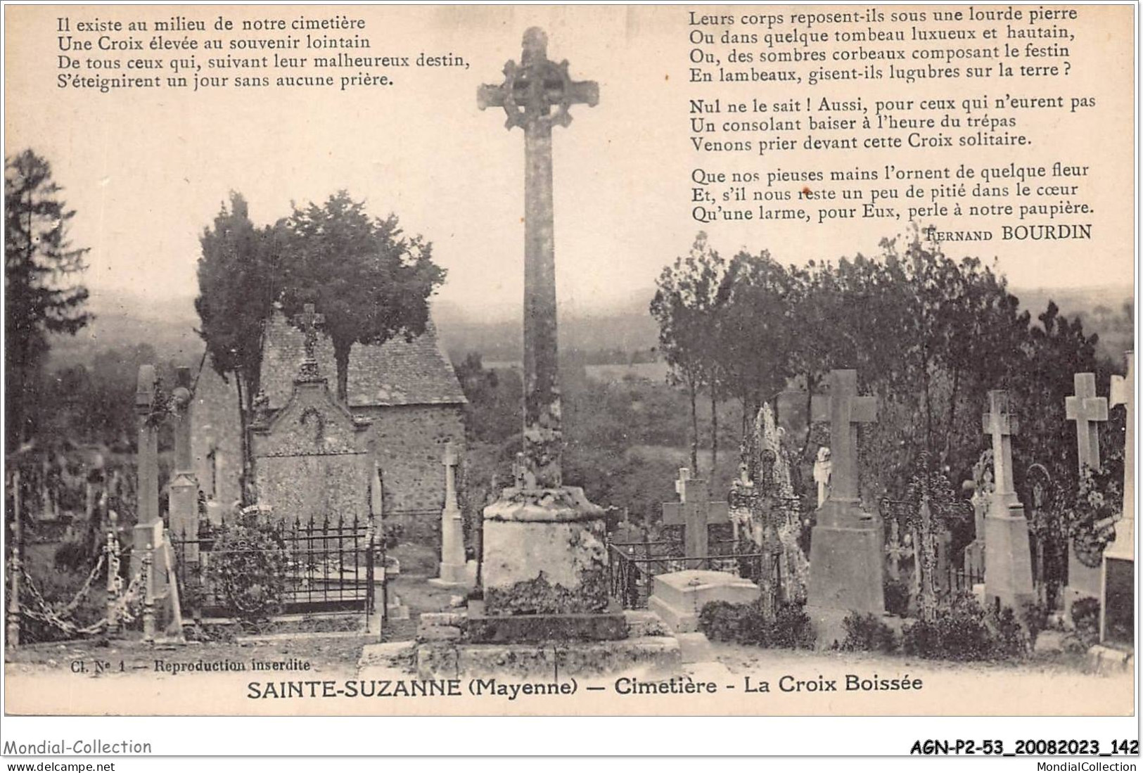 AGNP2-0145-53 - SAINTE-SUZANNE - Cimetière - La Croix Boissée - Sainte Suzanne