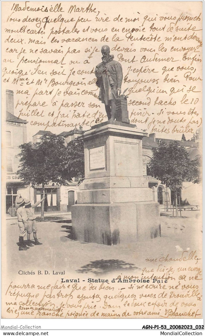 AGNP1-0017-53 - LAVAL - Statue D'ambroise Paie - Laval
