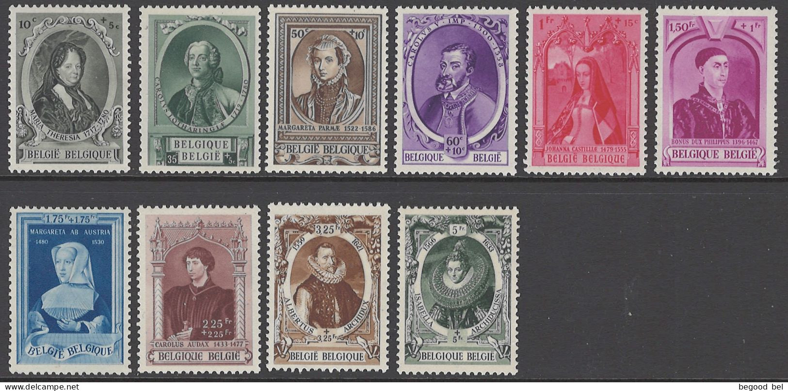 BELGIQUE - 1941 - MNH/***- LUXE - PRINCES EUROPEENS EUROPESE VORSTEN - COB 573-582 - Lot 26020 - Unused Stamps