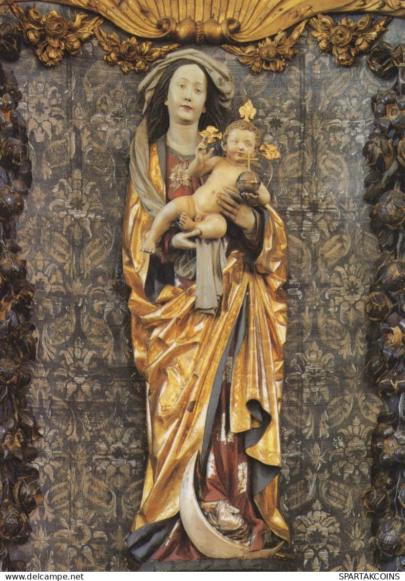 Vergine Maria Madonna Gesù Bambino Religione Vintage Cartolina CPSM #PBQ220.A - Jungfräuliche Marie Und Madona