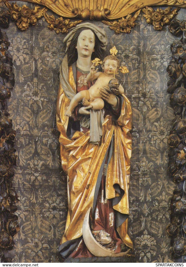 Vergine Maria Madonna Gesù Bambino Religione Vintage Cartolina CPSM #PBQ220.A - Virgen Maria Y Las Madonnas