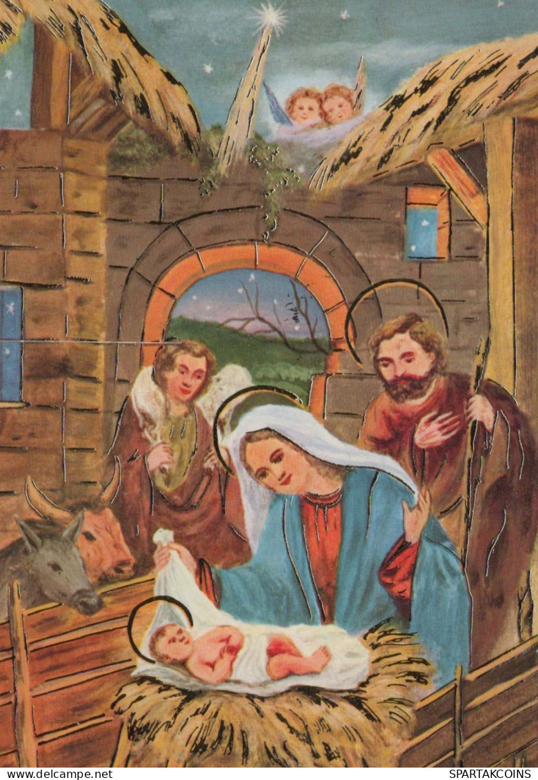 Vergine Maria Madonna Gesù Bambino Religione Vintage Cartolina CPSM #PBQ005.A - Vierge Marie & Madones