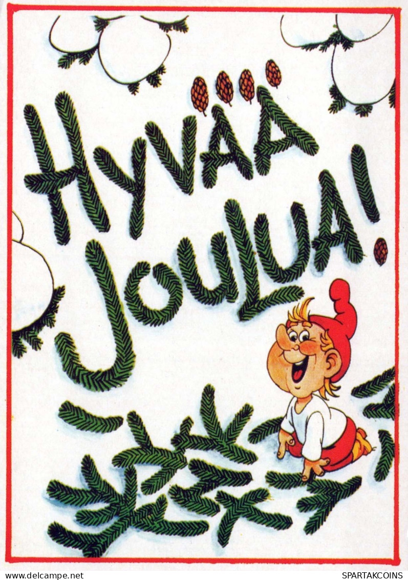 BABBO NATALE Buon Anno Natale GNOME Vintage Cartolina CPSM #PBM151.A - Santa Claus