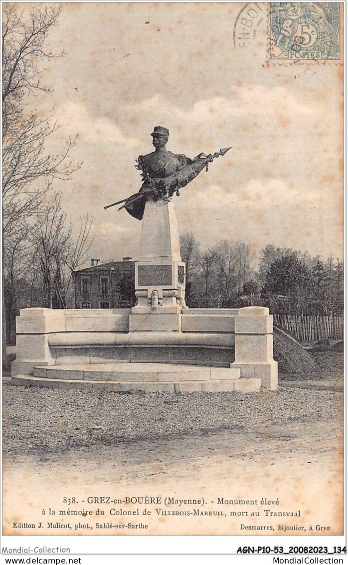 AGNP10-0848-53 - GREZ-EN-BOURER - Monument élevé A La Mémoire Du Colonel De Villebois-mareuil - Andere & Zonder Classificatie