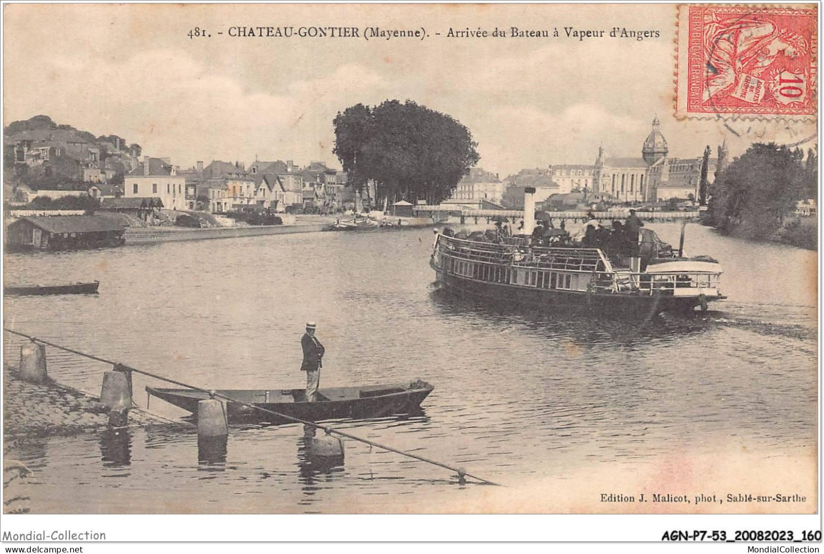 AGNP7-0634-53 - CHATEAU-GOUTIER - Arrivée Du Bateau A Vapeur D'angers - Chateau Gontier