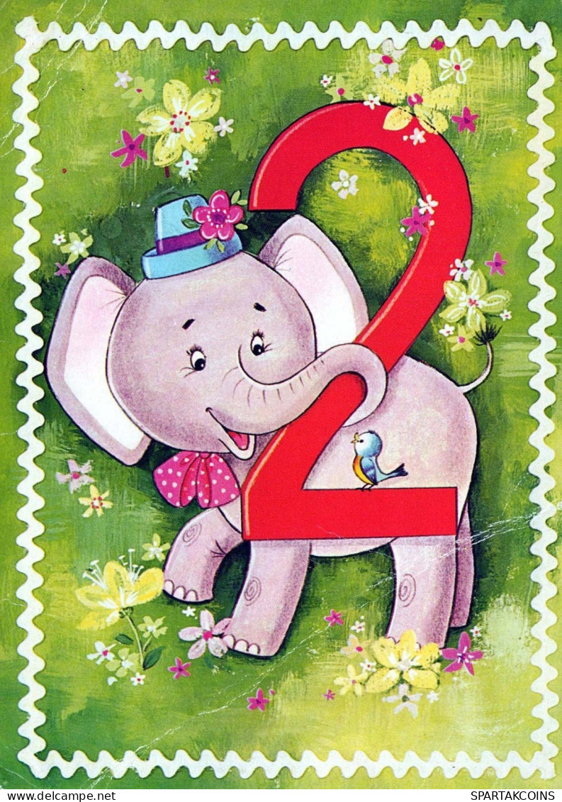 ELEFANTE Animales Vintage Tarjeta Postal CPSM #PBS761.A - Elefanti