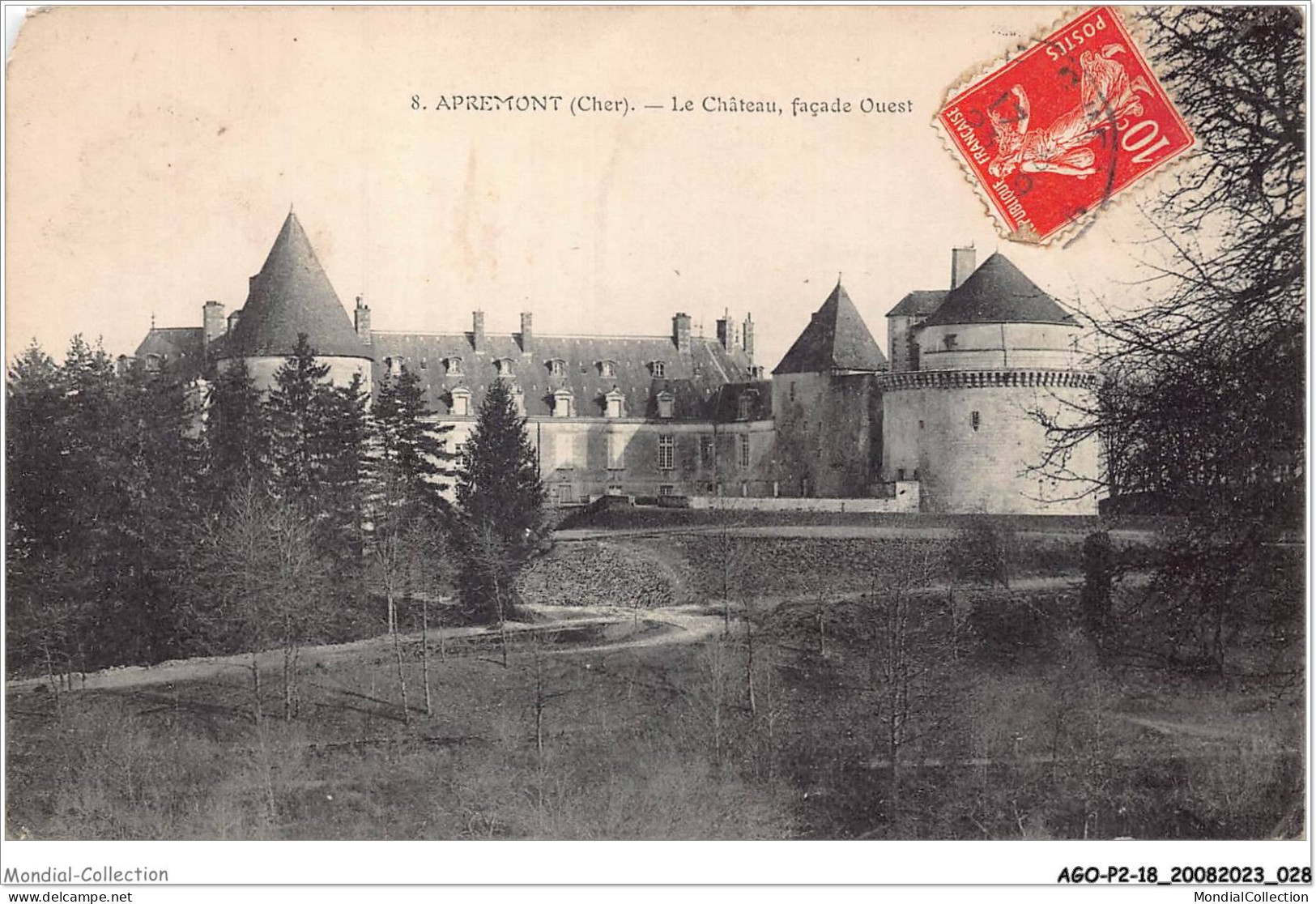 AGOP2-0104-18 - APREMONT - Cher - Le Chateau - Façade Ouest - Saint-Amand-Montrond