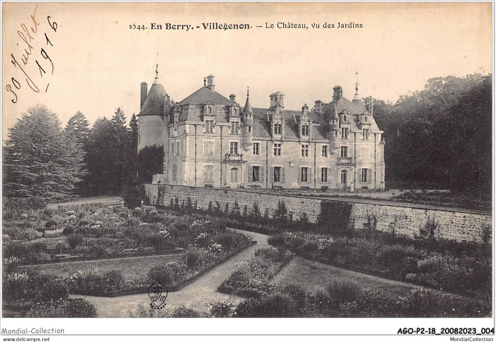 AGOP2-0092-18 - En Berry - VILLEGENON - Cher - Le Chateau - Vu Des Jardins - Bourges