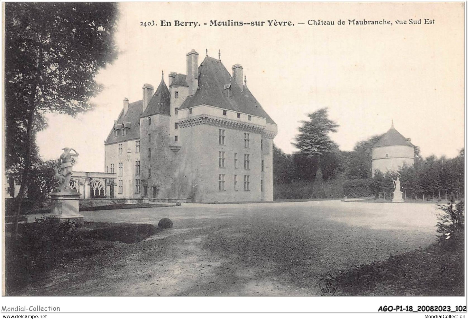 AGOP1-0052-18 - En Berry - MOULINS-SUR-YEVRE - Chateau De Maubranche - Vue Sud Est - Bourges