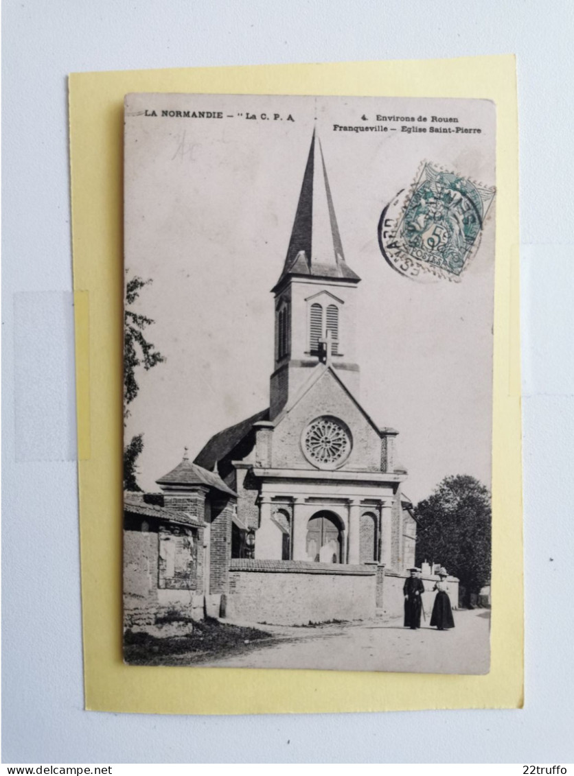 A-76-CPA-FRANQUEVILLE - Environs De Rouen - L'Eglise Saint-Pierre - Autres & Non Classés