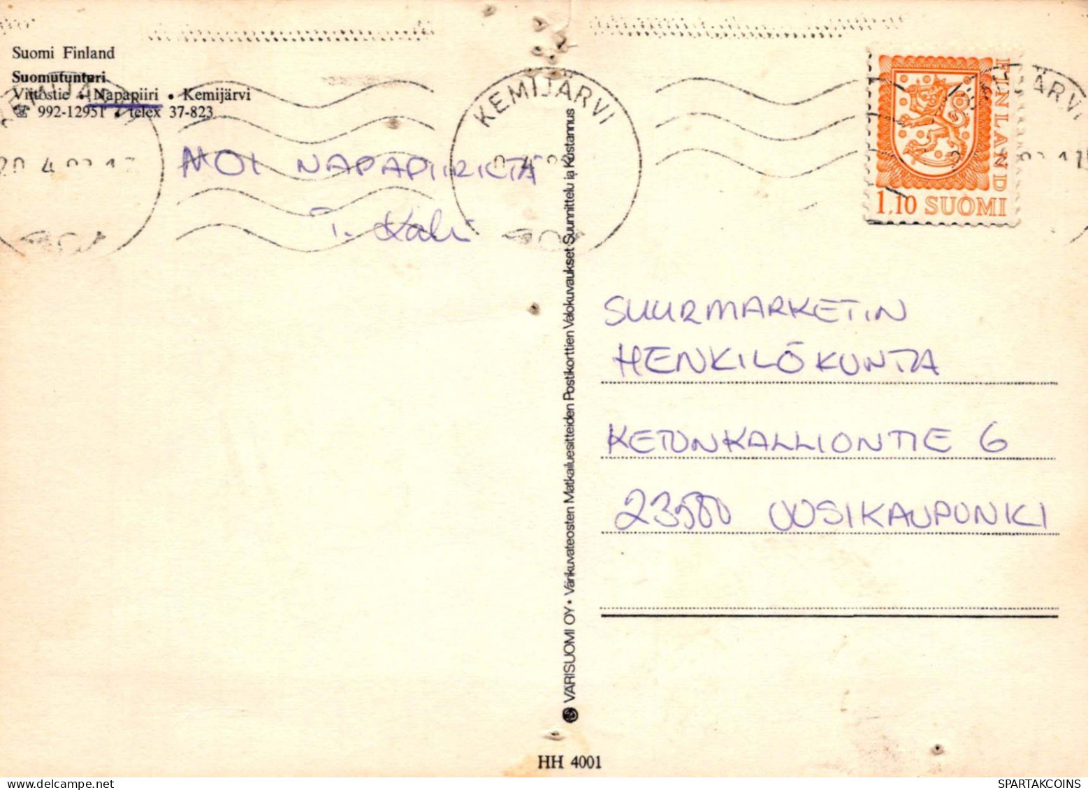 FINLANDIA Suomutunturi Suomi LENTICULAR 3D Vintage Tarjeta Postal CPSM #PAZ176.A - Finlandia