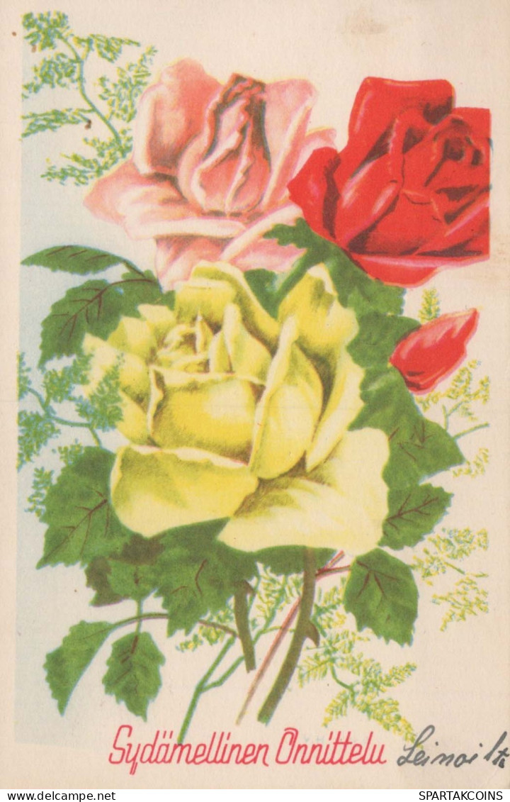 FLOWERS Vintage Ansichtskarte Postkarte CPA #PKE625.A - Blumen