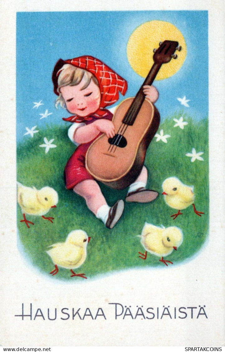 EASTER CHILDREN CHICKEN EGG Vintage Postcard CPA #PKE321.A - Pasen