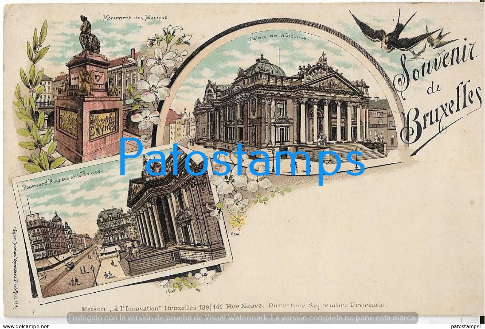 228721 BELGIUM BRUXELLES ART MONUMENT & PALACE MULTI VIEW POSTAL POSTCARD - Other & Unclassified