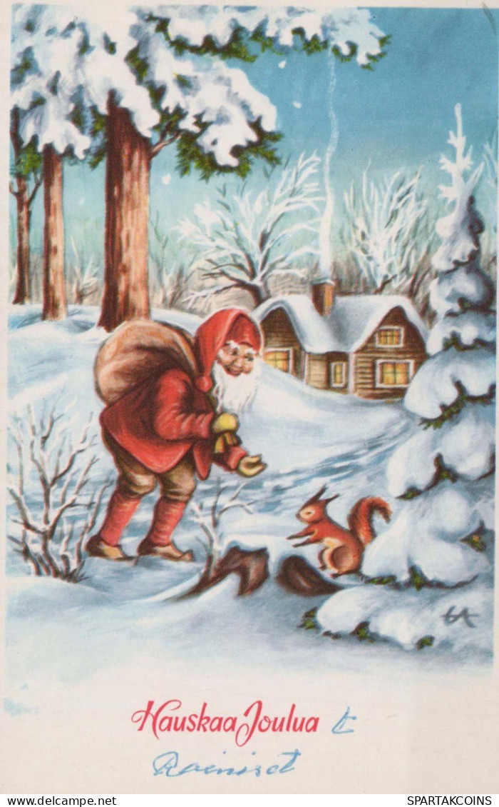 WEIHNACHTSMANN SANTA CLAUS Neujahr Weihnachten GNOME Vintage Ansichtskarte Postkarte CPSMPF #PKD904.A - Kerstman