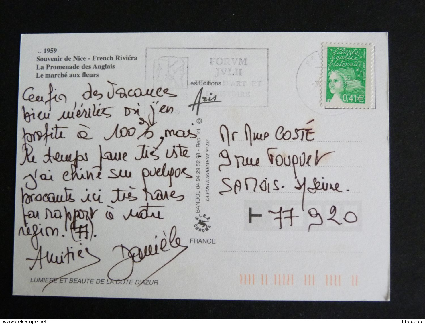 FREJUS - VAR - FLAMME FORUM JVLII SUR MARIANNE BRIAT - NICE MULTIVUES MIMOSA - Mechanical Postmarks (Advertisement)