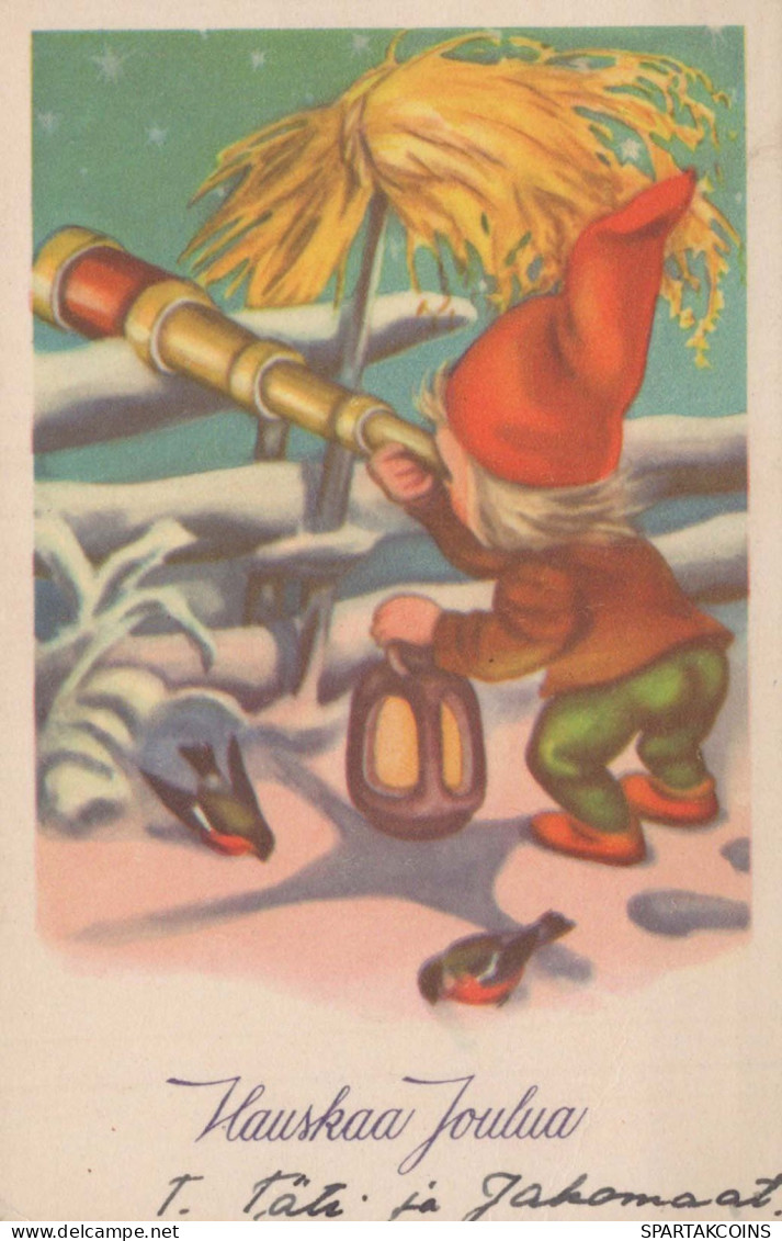 WEIHNACHTSMANN SANTA CLAUS Neujahr Weihnachten GNOME Vintage Ansichtskarte Postkarte CPSMPF #PKD264.A - Kerstman