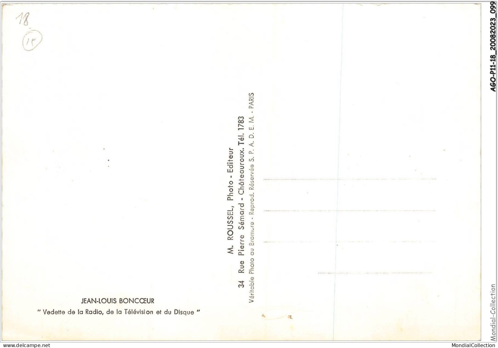 AGOP11-0931-18 - JEAN-LOUIS BONCOEUR - Vedette De La Radio - De La Télévision Et Du Disque - Saint-Amand-Montrond