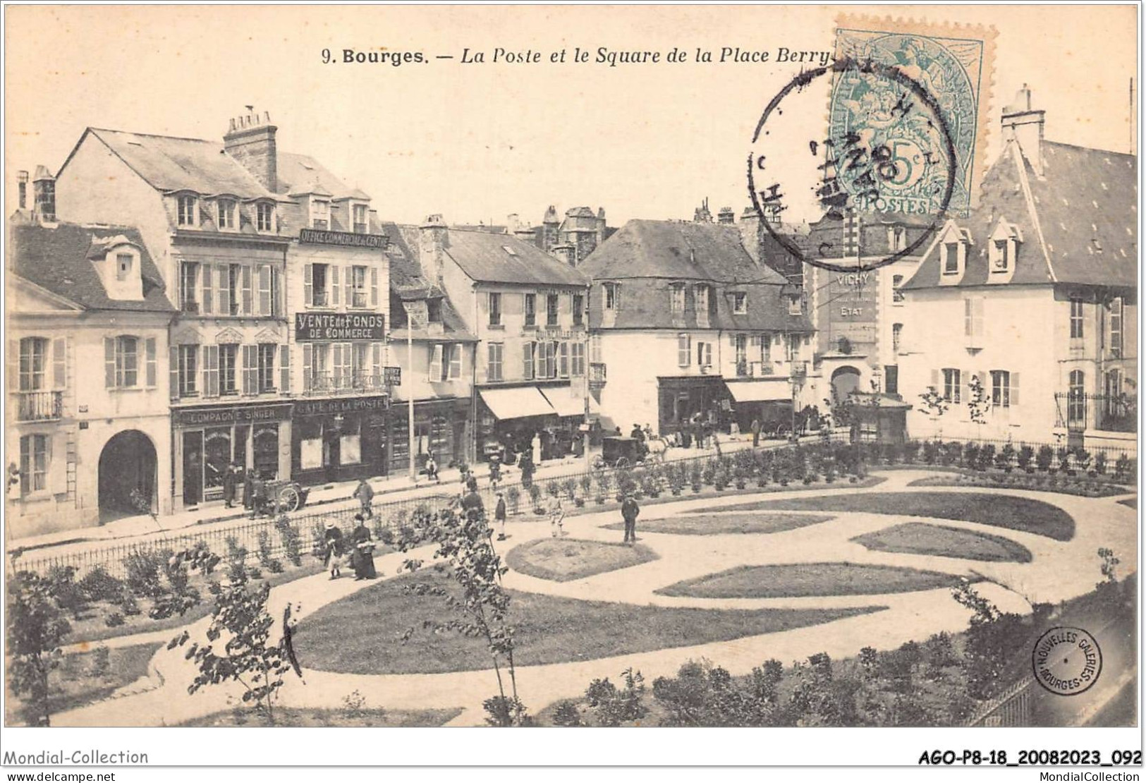 AGOP8-0703-18 - BOURGES - La Poste Et Le Square De La Place Berry - Bourges