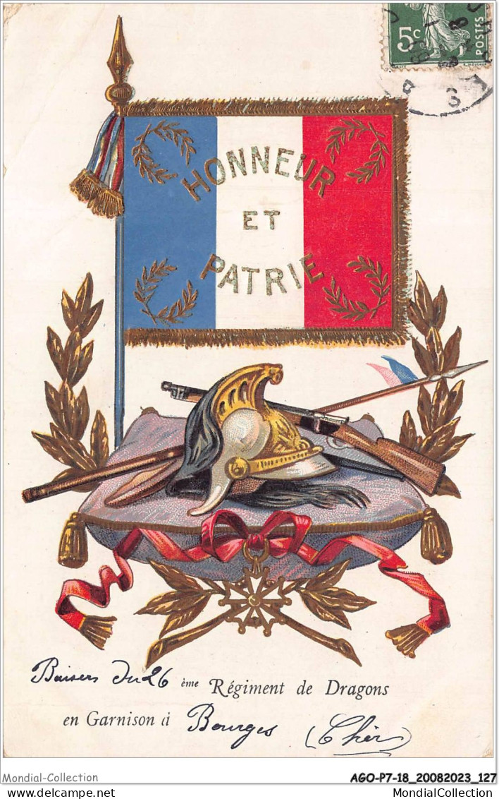 AGOP7-0623-18 - Baisers Du 26 Eme Régiment De Dragons En Garnison A - BOURGES  - Bourges