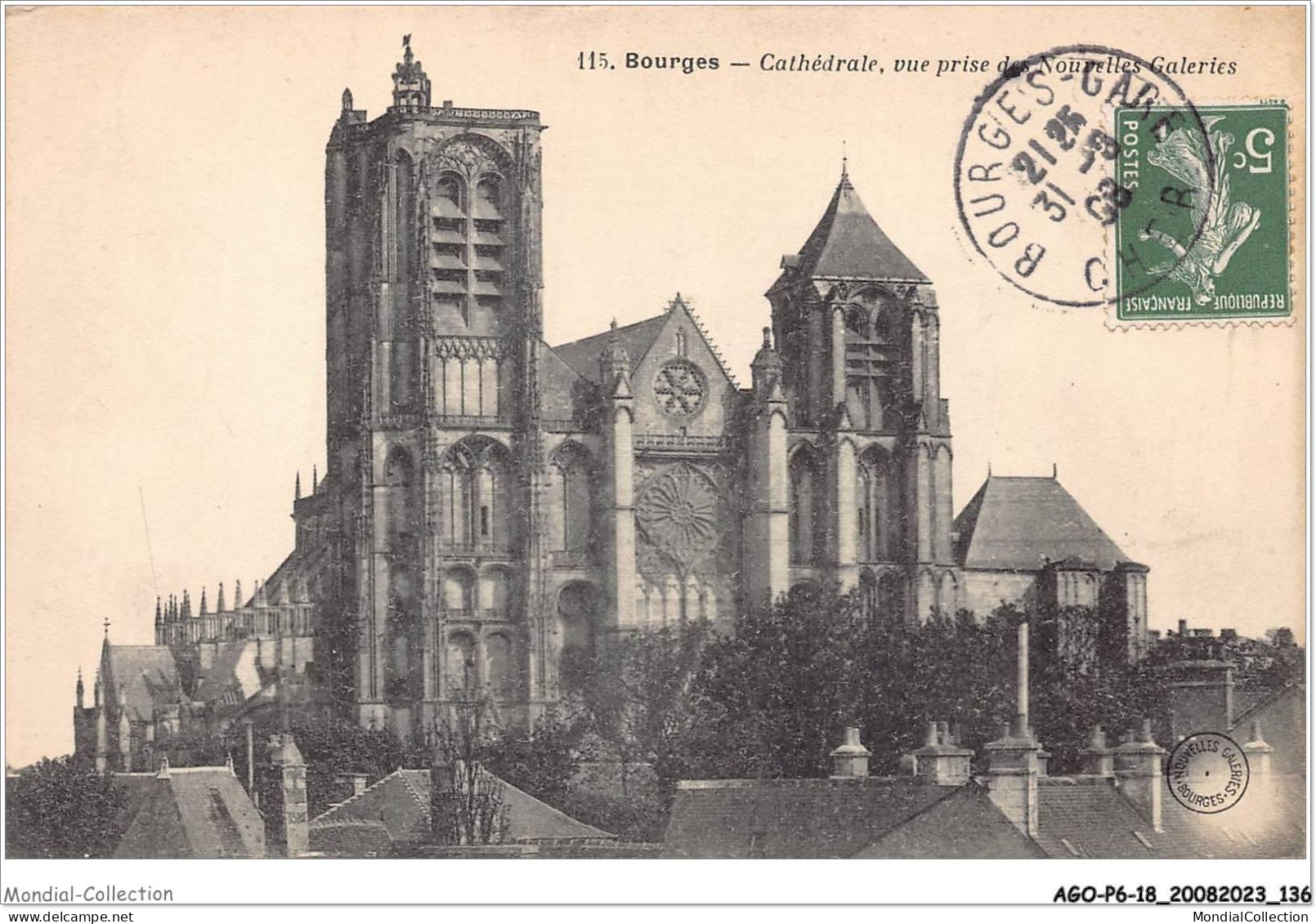 AGOP6-0533-18 - BOURGES - Cathédrale - Vue Prise Des Nouvelles Galeries - Bourges